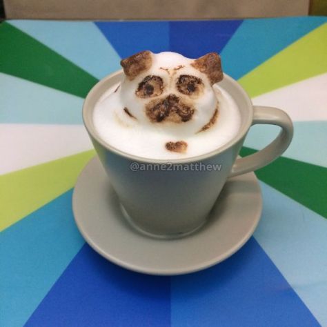 latte art dog